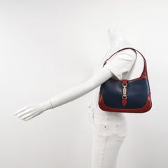 Gucci Jackie 1961 Small Navy and Burgundy Leather Crossbody Bag