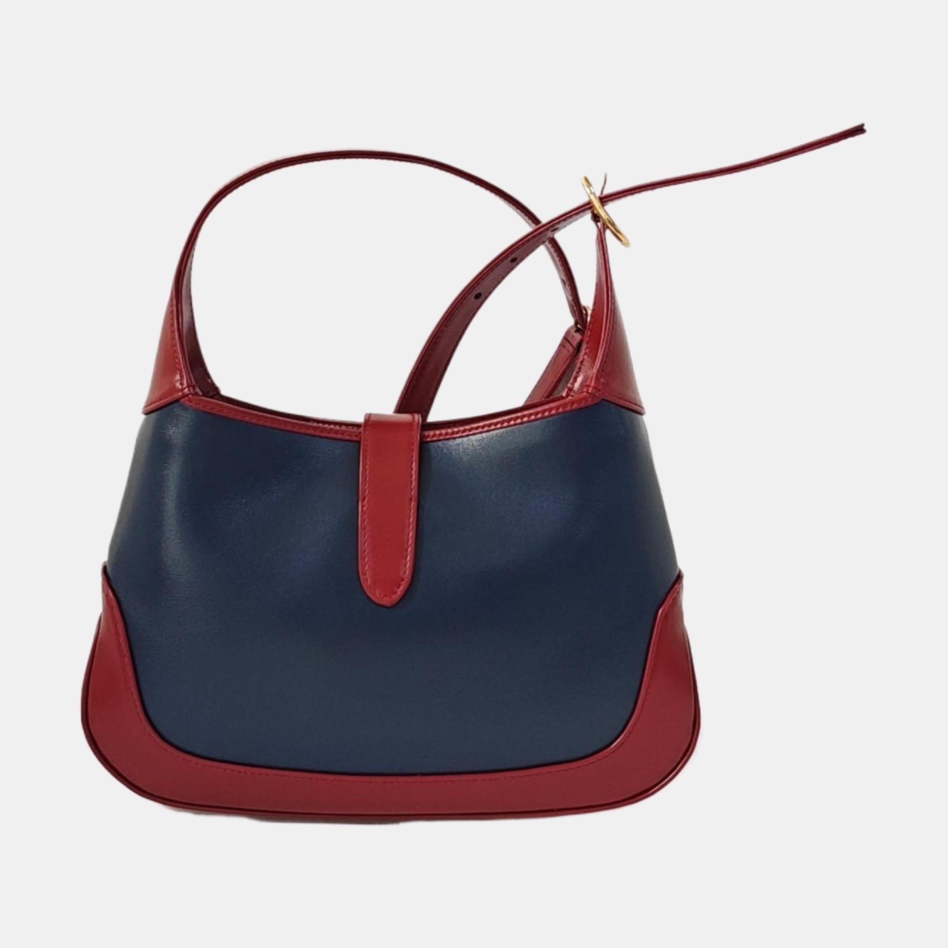 Gucci Jackie 1961 - Petit sac à bandoulière en cuir marine et bourgogne Pour femmes en vente