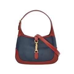Gucci Jackie 1961 Small Navy and Burgundy Leather Crossbody Bag