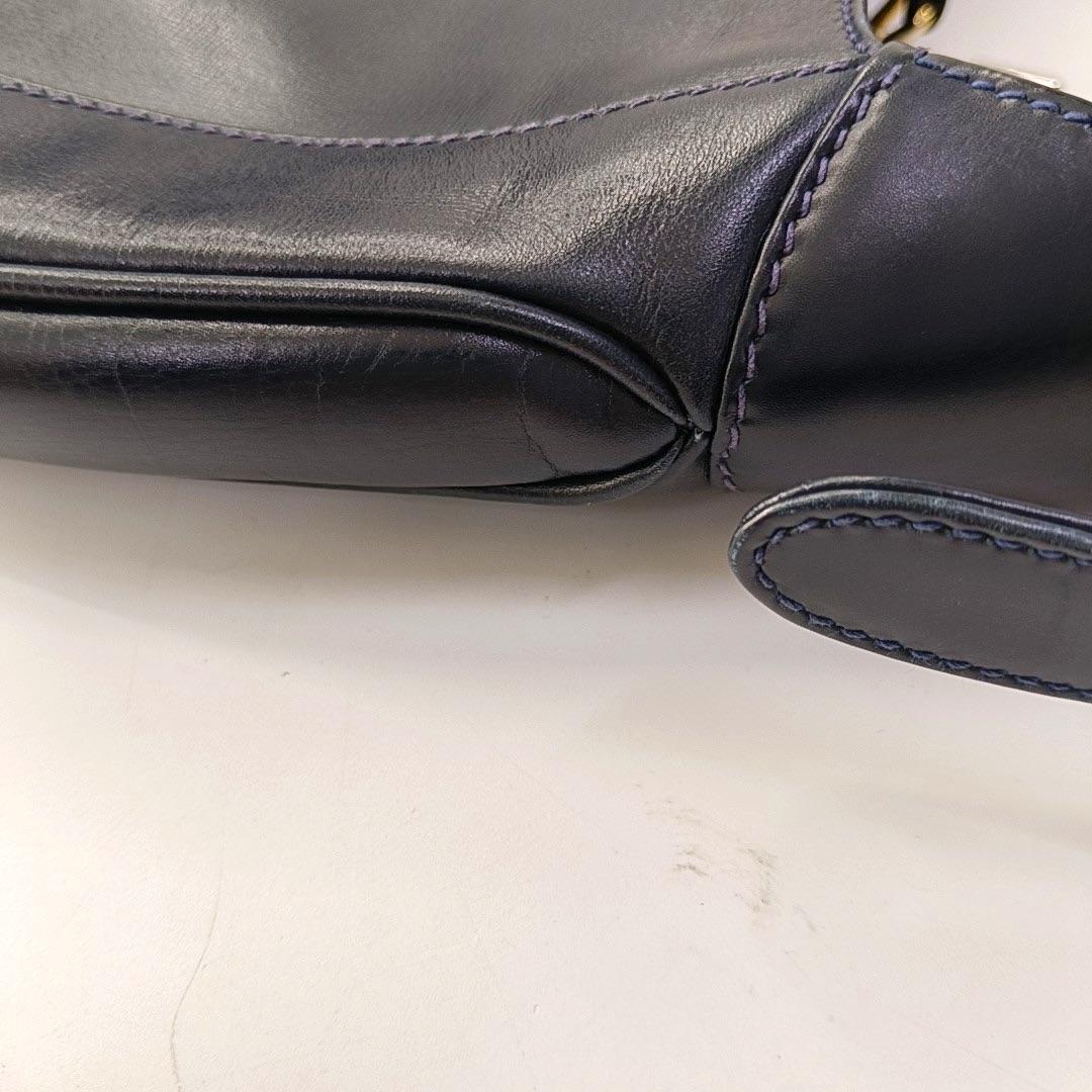 Gucci Jackie 1961 - Petit sac en cuir marine avec bandoulière réglable en vente 10