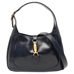 Gucci Jackie 1961 - Petit sac en cuir marine avec bandoulière réglable