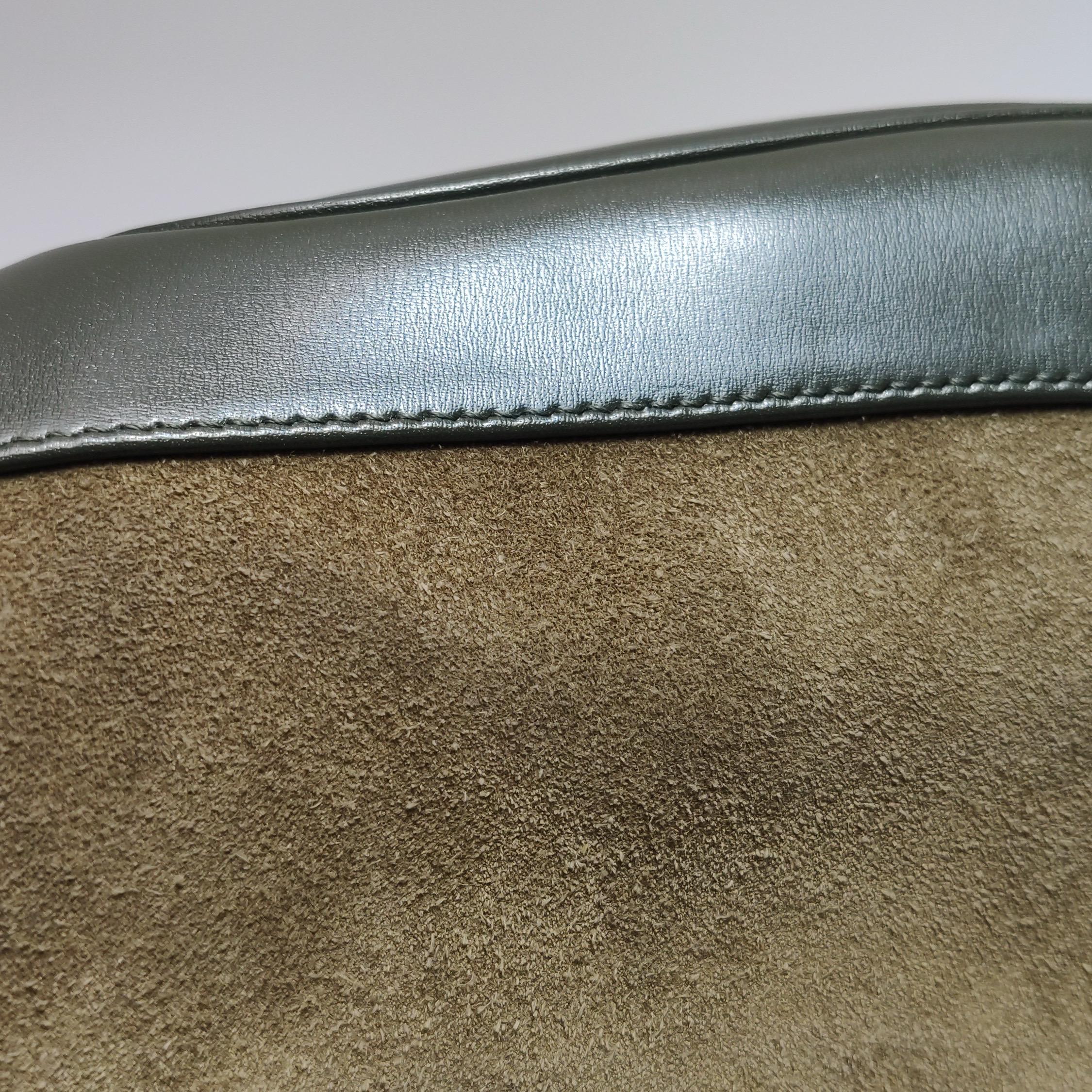 Gucci Jackie 1961 - Petit sac en cuir et daim vert olive en vente 11