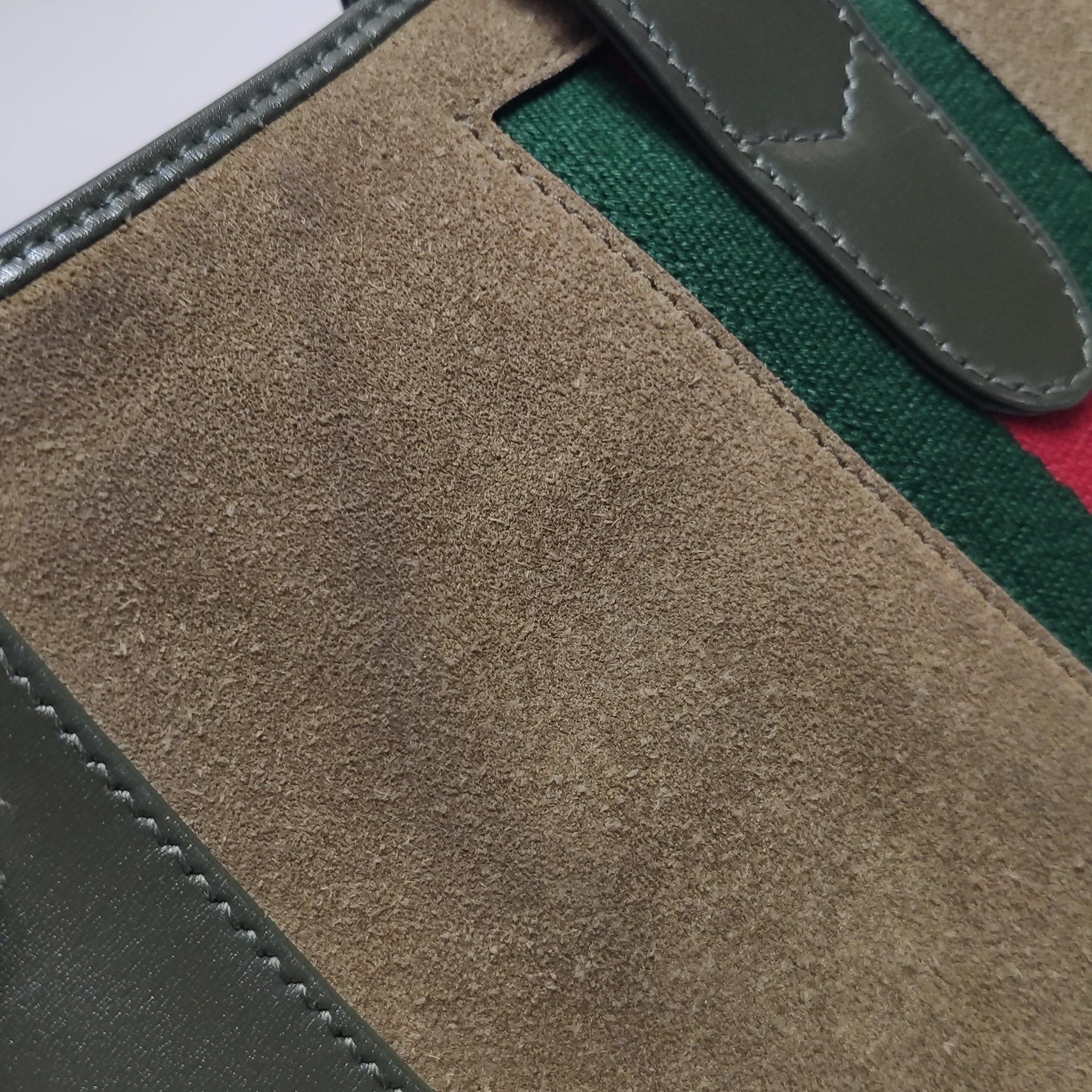 Gucci Jackie 1961 - Petit sac en cuir et daim vert olive en vente 14