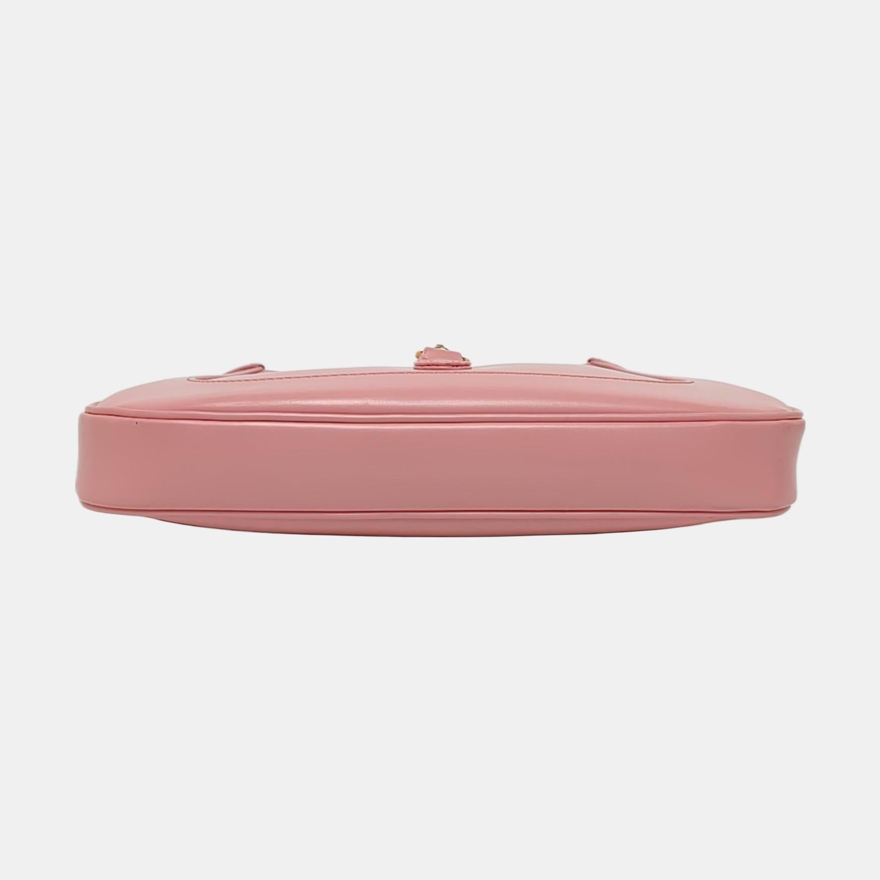 Gucci Jackie 1961 Kleine rosa Ledertasche mit verstellbarem Riemen im Angebot 1