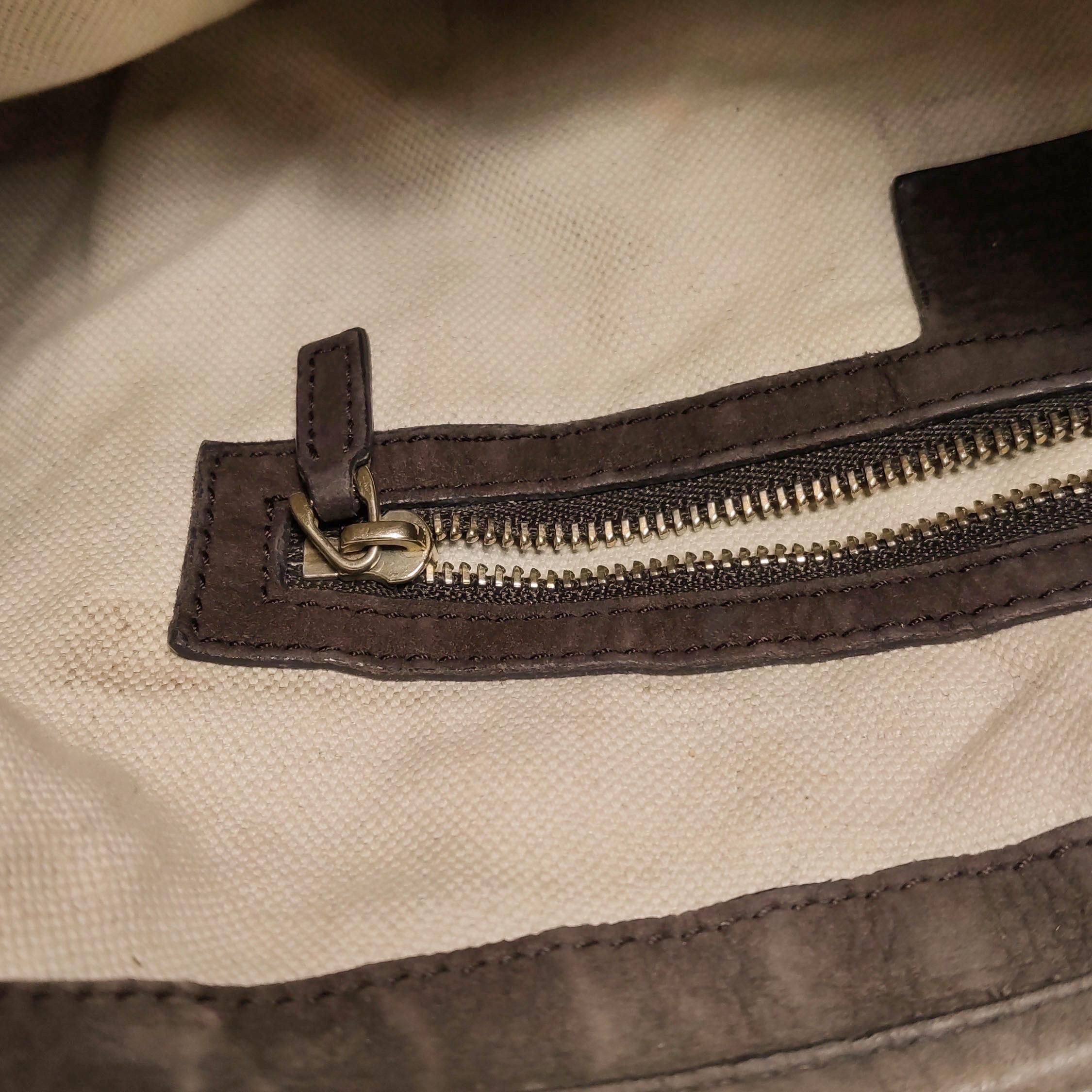 Gucci Jackie 1961 Soft Medium Marron en cuir velours et Monogramme Web en vente 7