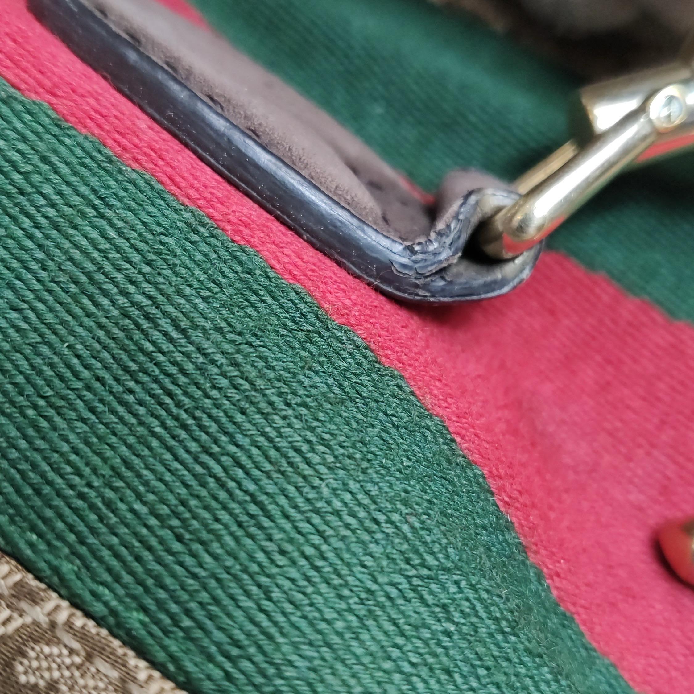 Gucci Jackie 1961 Soft Medium Marron en cuir velours et Monogramme Web en vente 15