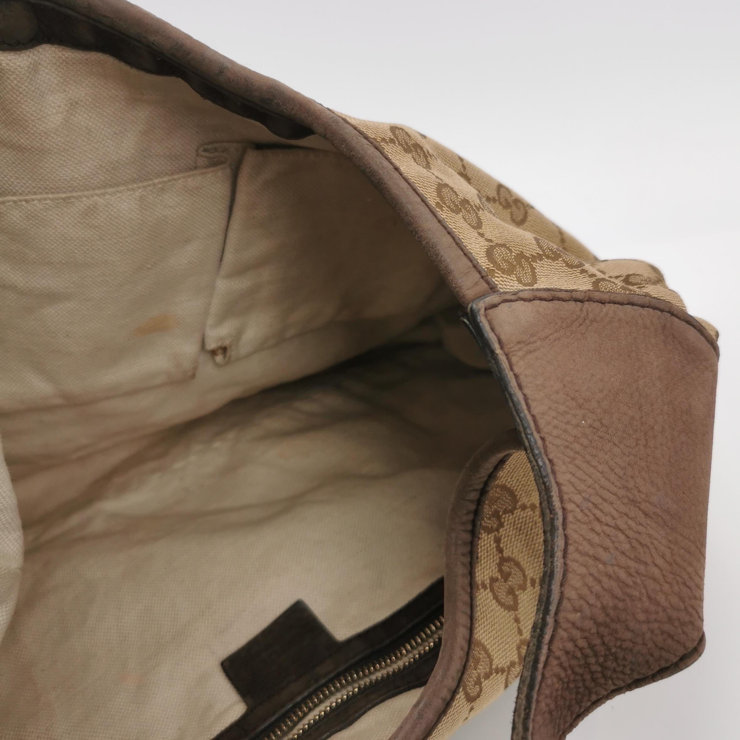 Gucci Jackie 1961 Soft Medium Marron en cuir velours et Monogramme Web en vente 1