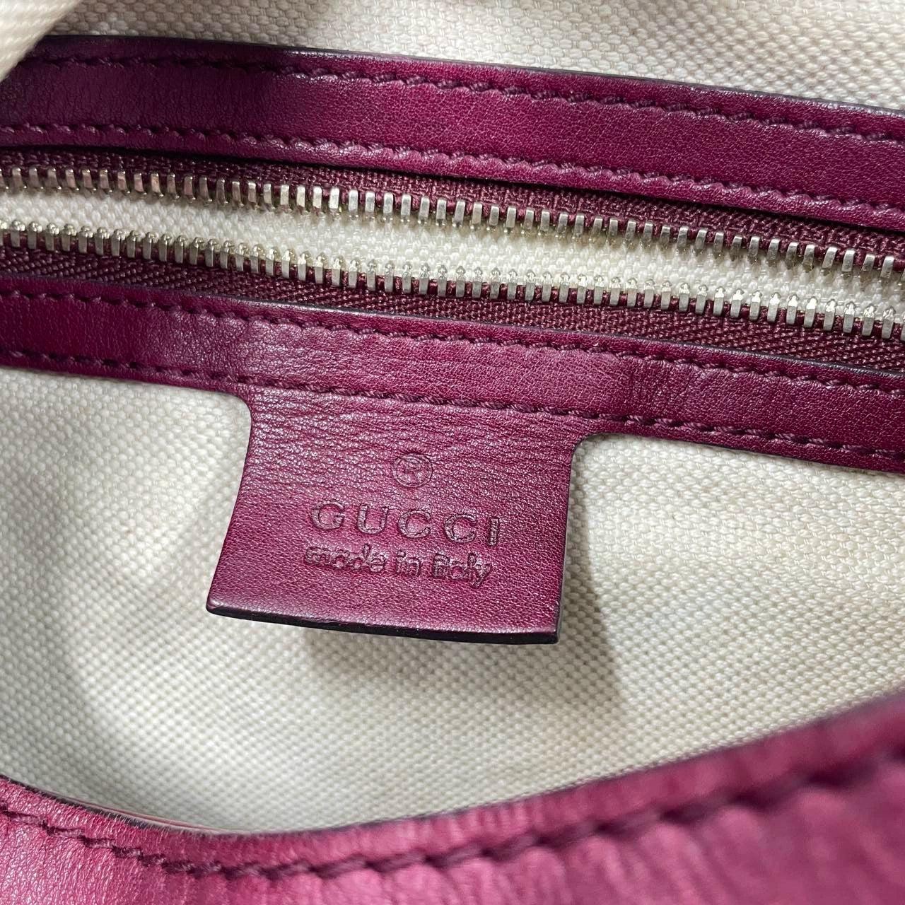 Gucci Jackie 1961 Soft Medium Leather Bag Burgundy Red 12