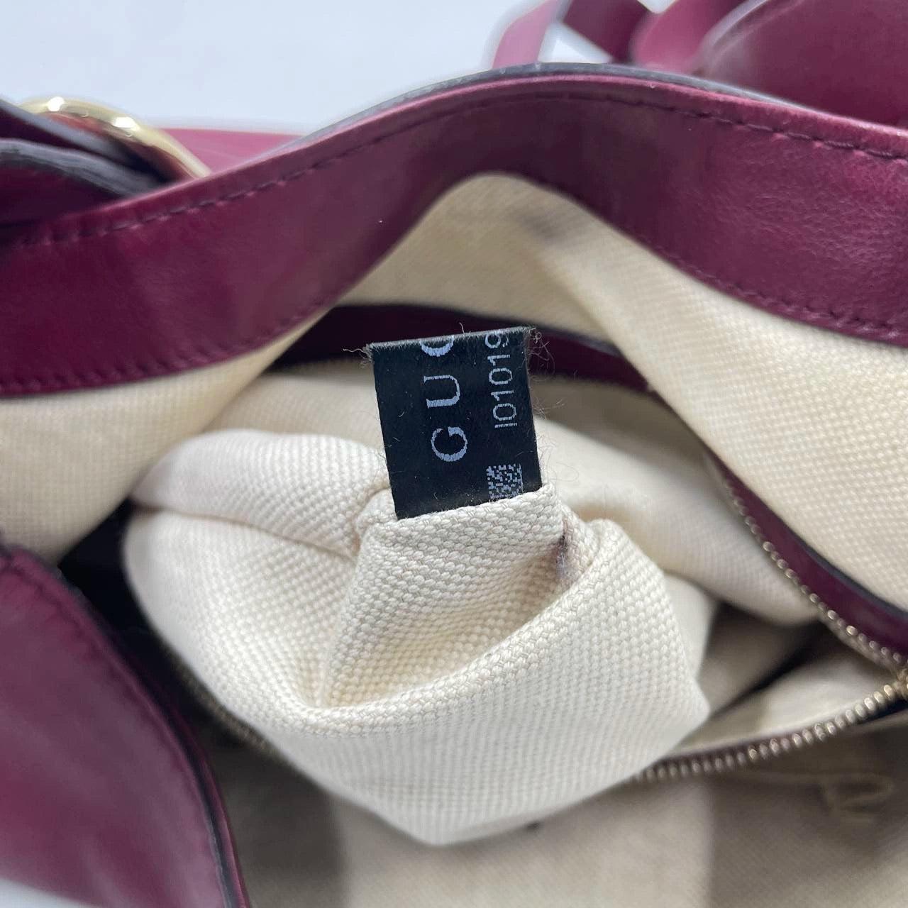 Gucci Jackie 1961 Soft Medium Leather Bag Burgundy Red 14