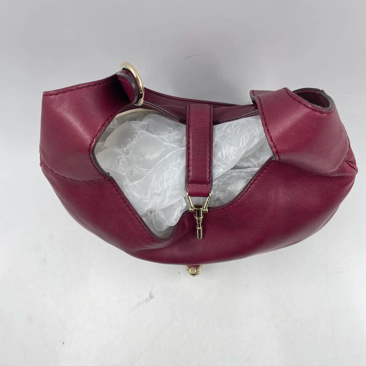 Gucci Jackie 1961 Soft Medium Leather Bag Burgundy Red 1