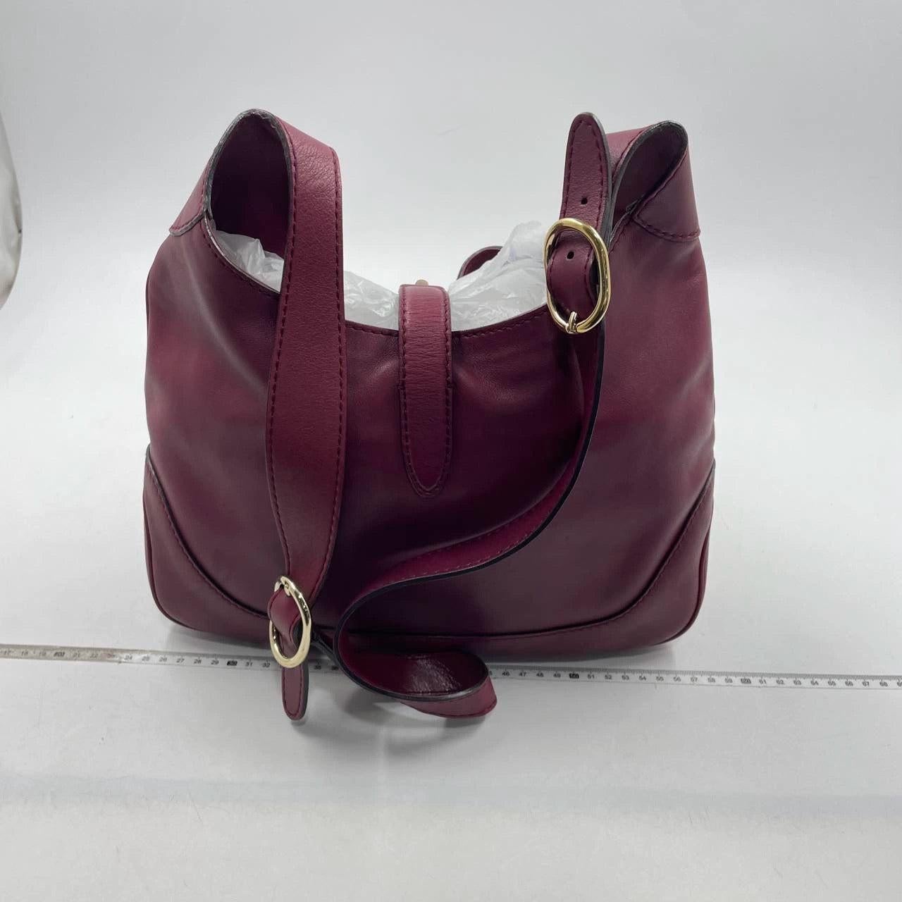 Gucci Jackie 1961 Soft Medium Leather Bag Burgundy Red 2