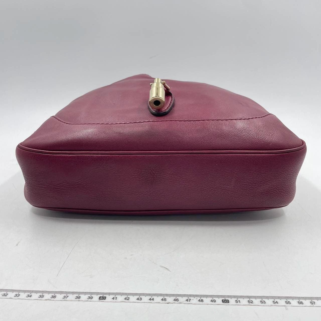 Gucci Jackie 1961 Soft Medium Leather Bag Burgundy Red 4