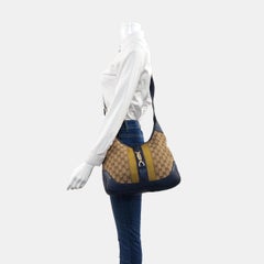 Gucci Jackie 1961 Soft Medium Navy Leather and Monogram