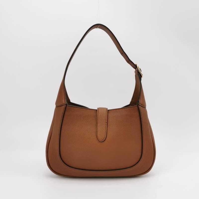 Women's Gucci Jackie 1961 Tan Brown Pebbled Leather Bag Small
