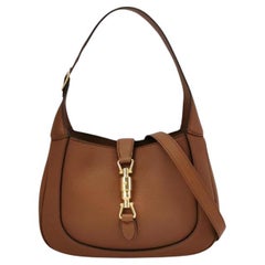 Gucci Jackie 1961 Tan Brown Pebbled Leather Bag Small