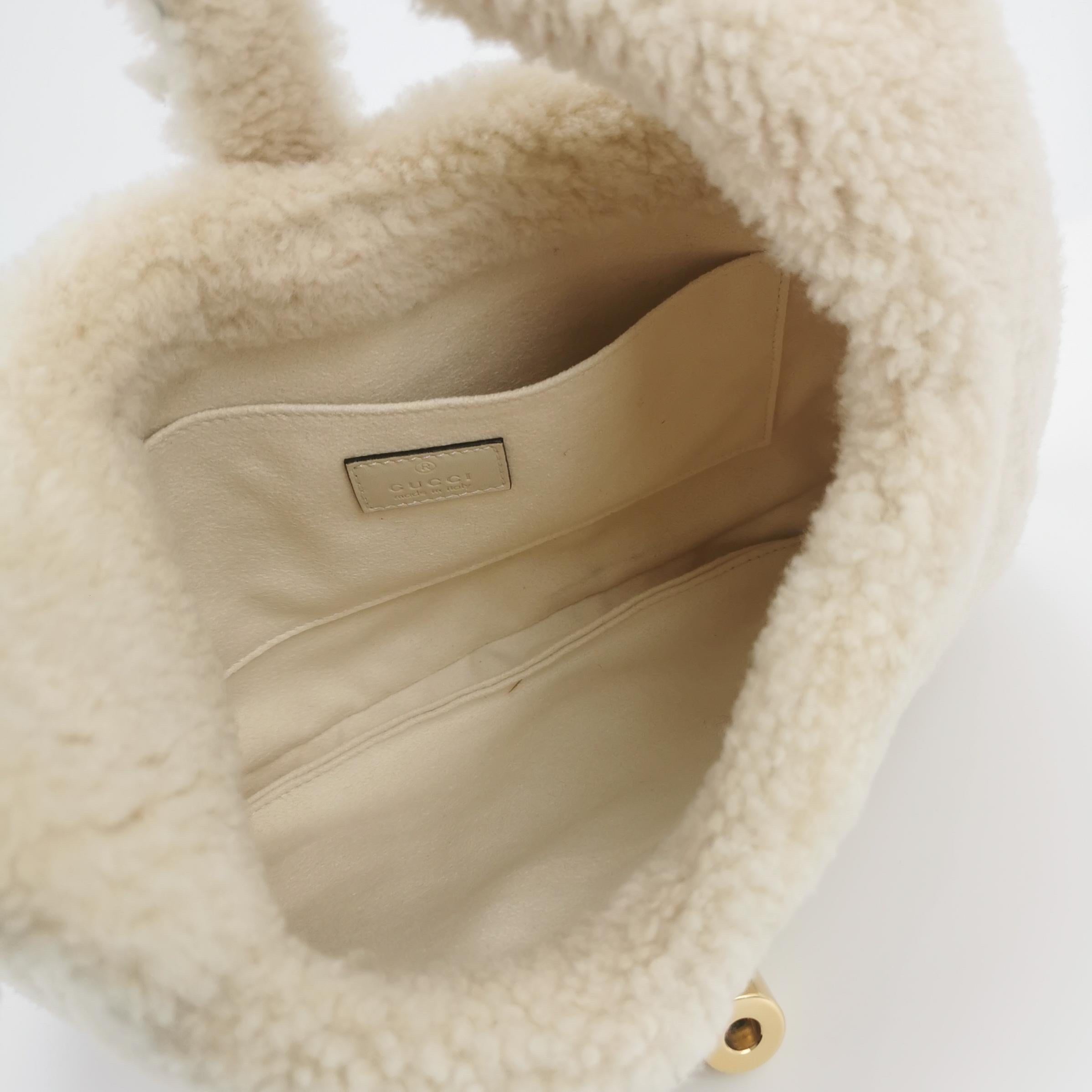 Gucci Jackie 1961 - Petit sac en peau de mouton blanc en vente 2