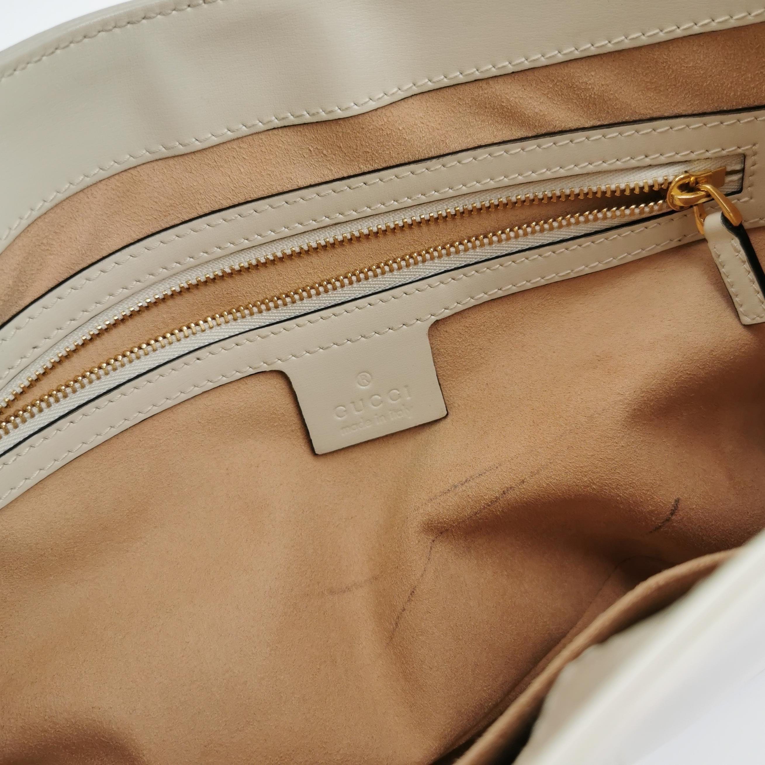 Gucci Jackie 1961 Borsa in pelle bianca Borsa a tracolla piccola con tracolla in vendita 5