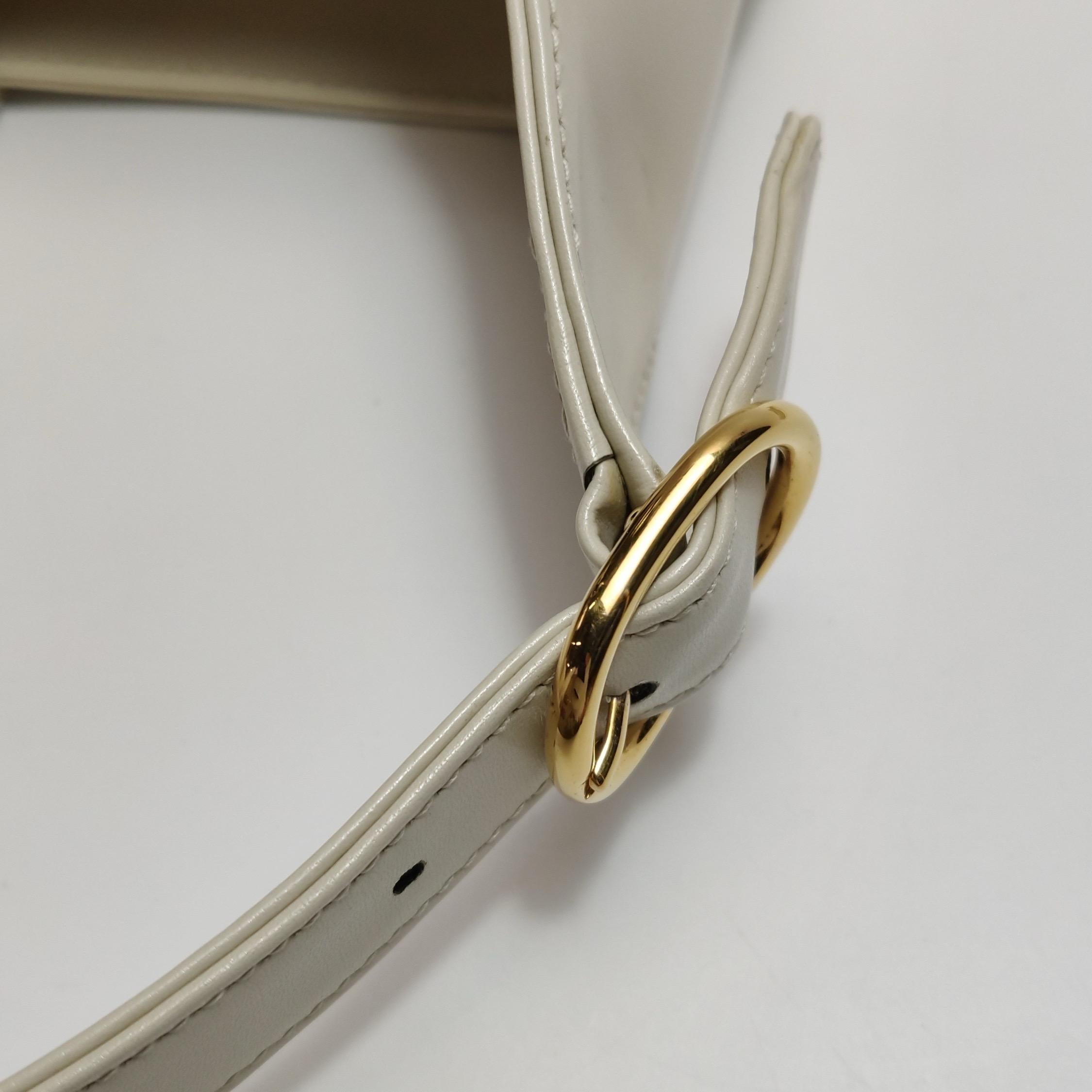 Gucci Jackie 1961 Borsa in pelle bianca Borsa a tracolla piccola con tracolla in vendita 9