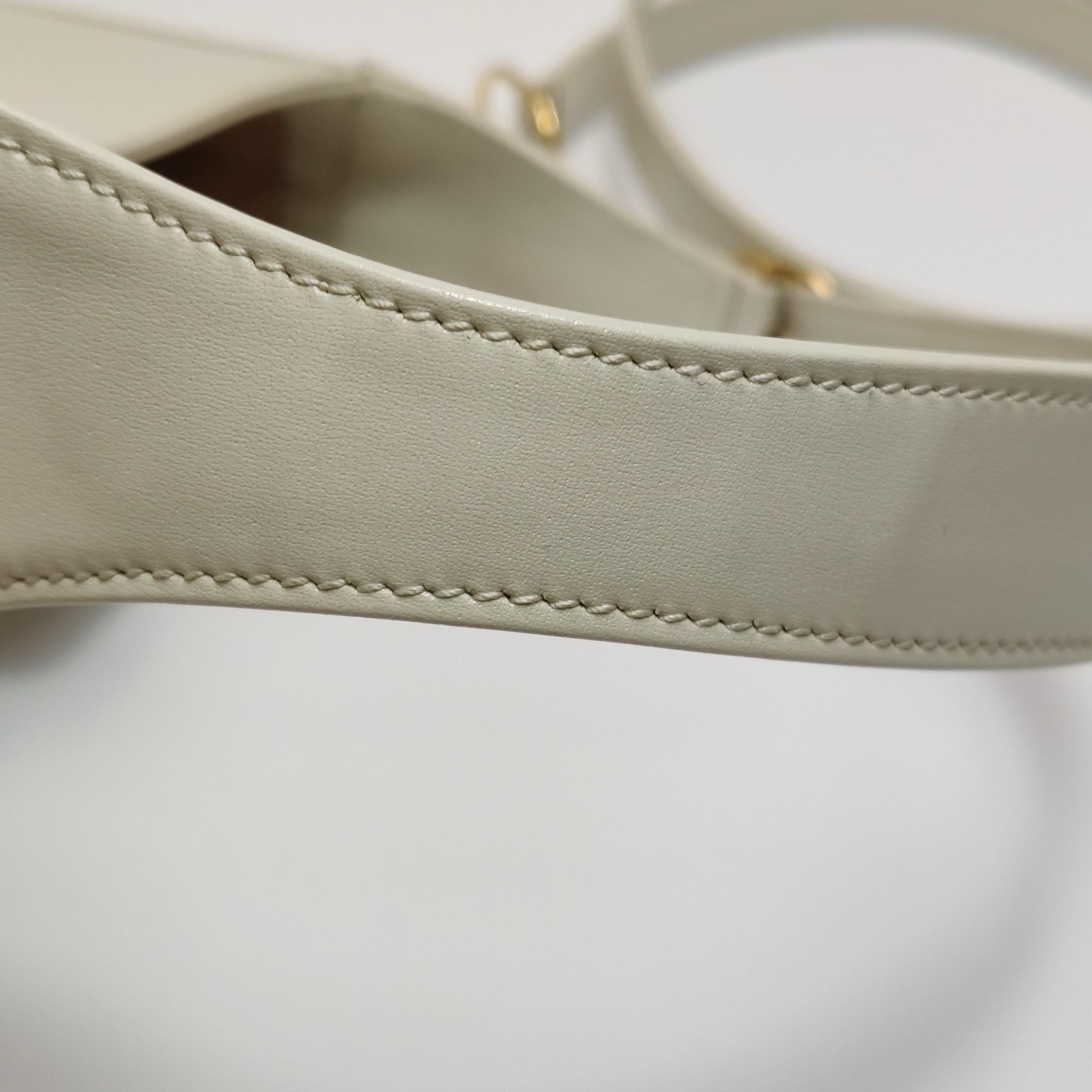 Gucci Jackie 1961 Borsa in pelle bianca Borsa a tracolla piccola con tracolla in vendita 11