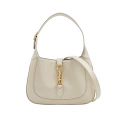 Gucci Jackie 1961 Borsa in pelle bianca Borsa a tracolla piccola con tracolla