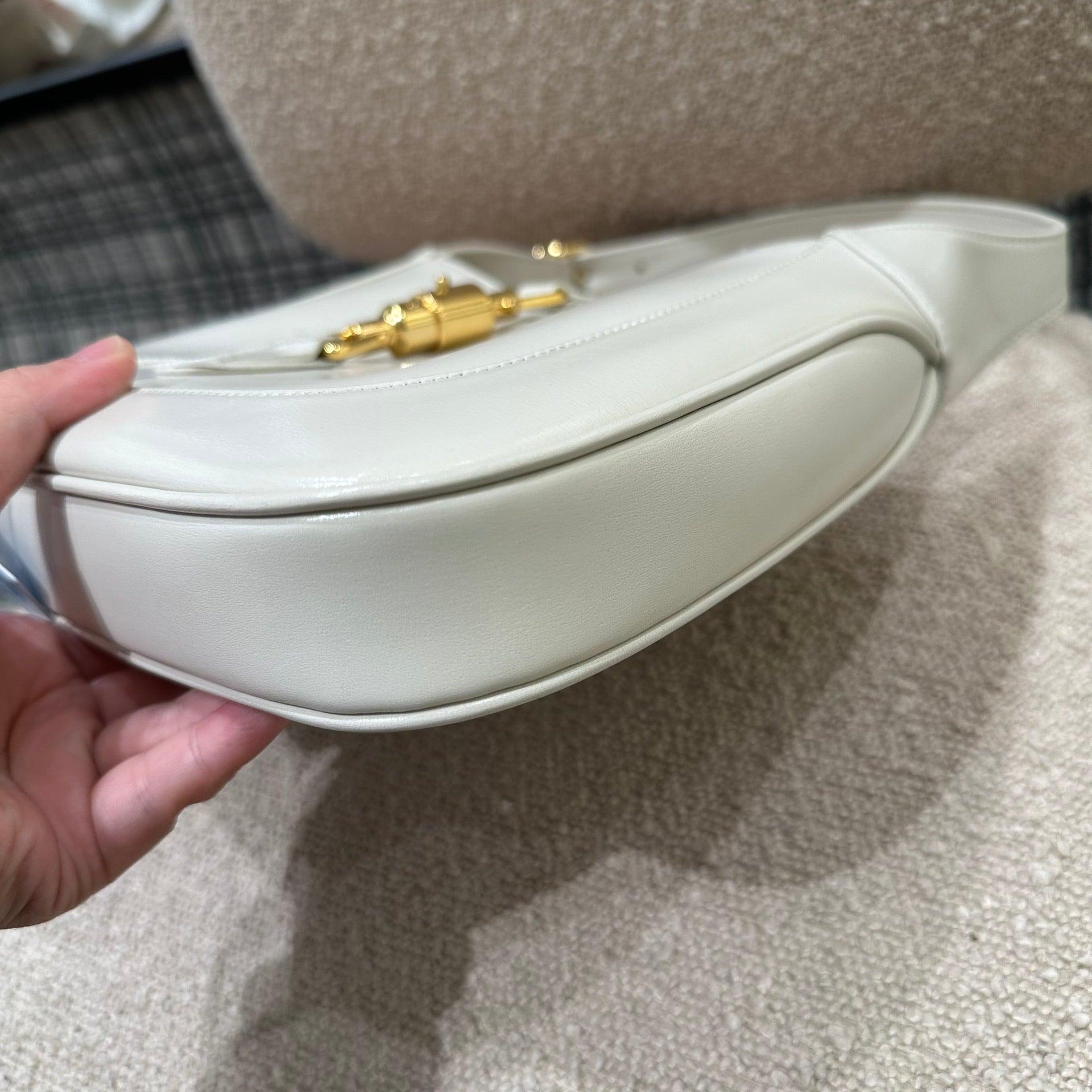 Gucci Jackie 1961 White Leather Bag with Adjustable Strap Size Small 5