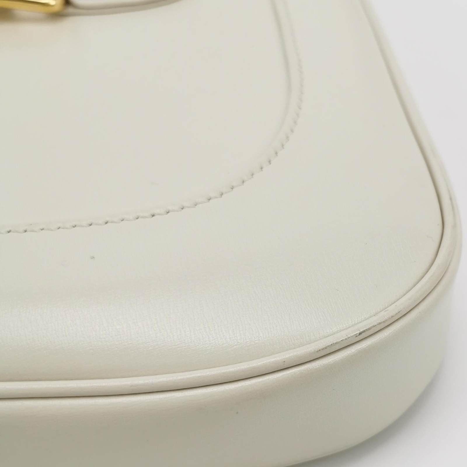 Gucci Jackie 1961 White Leather Bag with Adjustable Strap Size Small For Sale 7