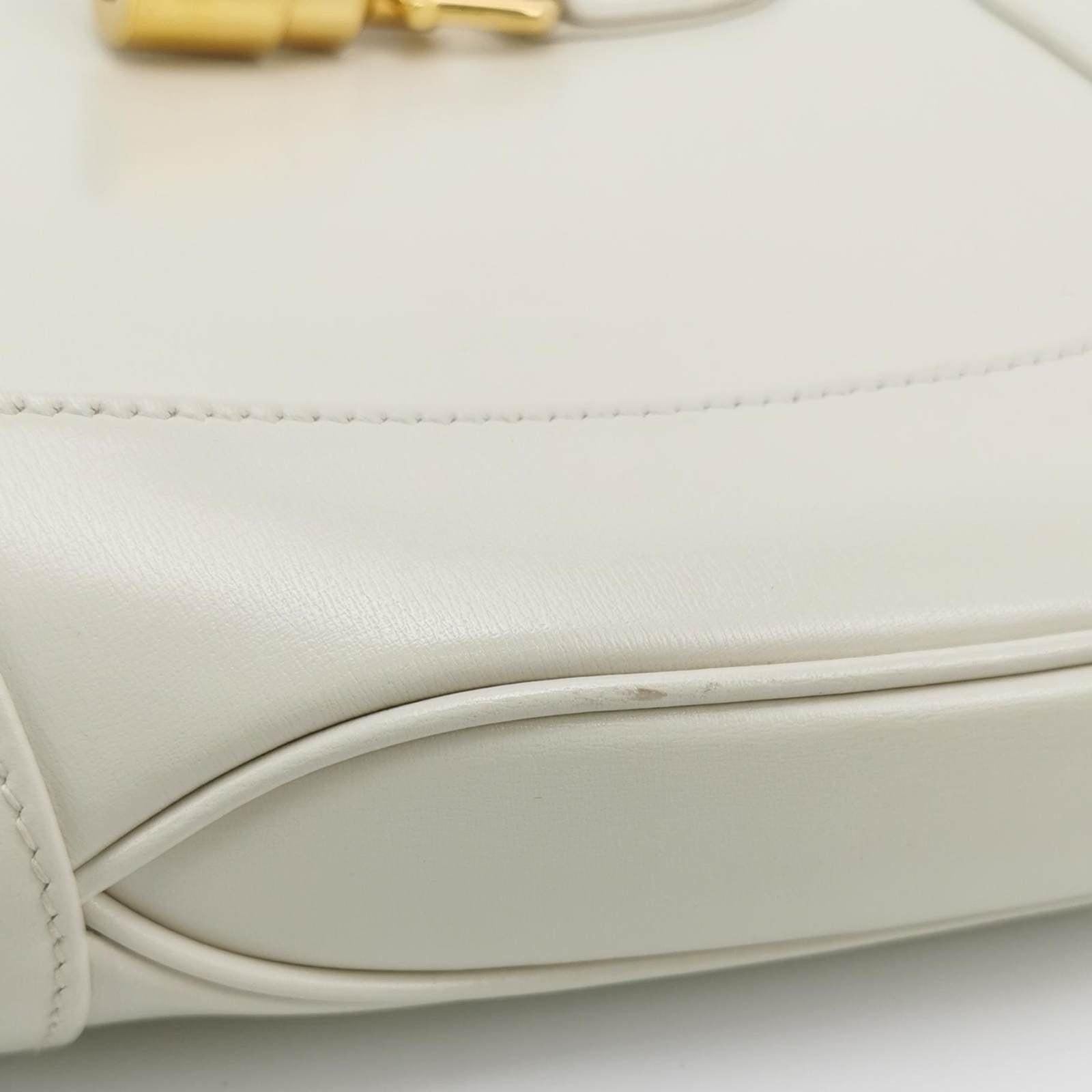 Gucci Jackie 1961 White Leather Bag with Adjustable Strap Size Small For Sale 8