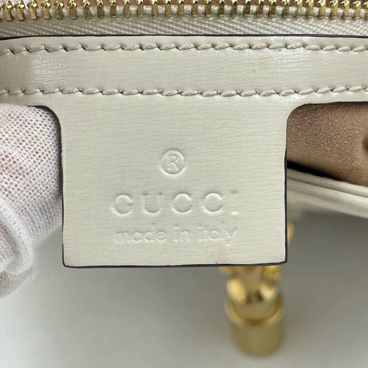 Gucci Jackie 1961 White Leather Bag with Adjustable Strap Size Small 9