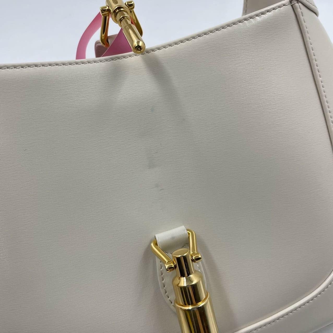 Gucci Jackie 1961 White Leather Bag with Adjustable Strap Size Small 11