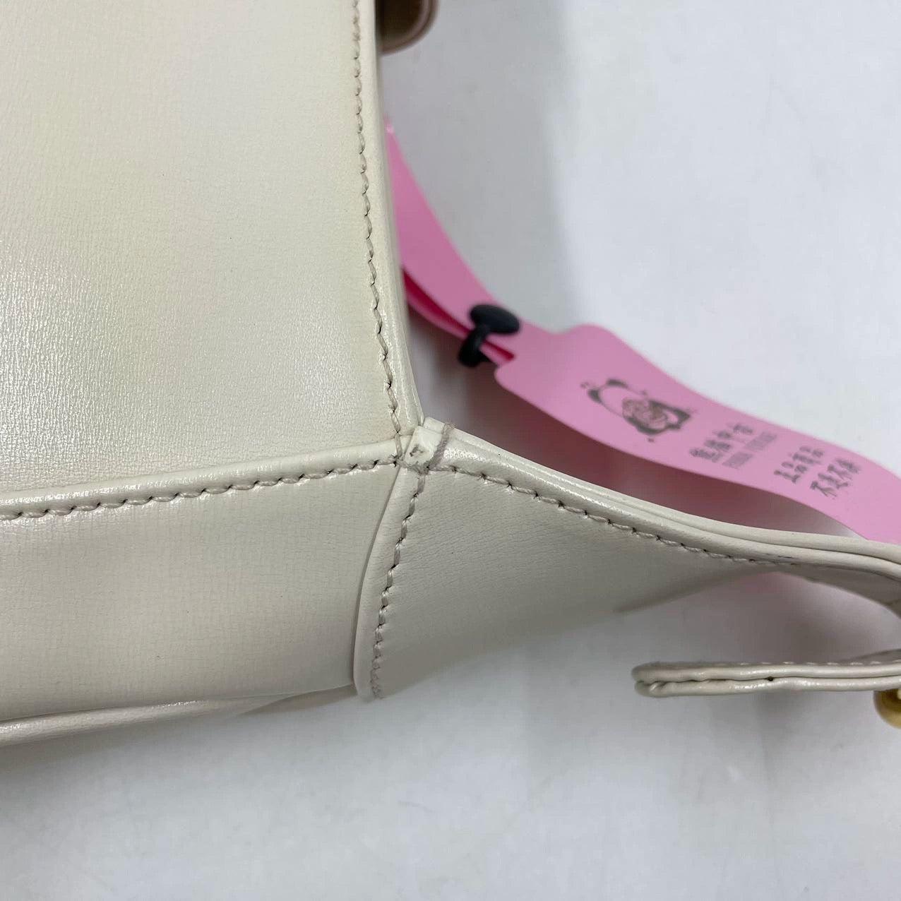 Gucci Jackie 1961 White Leather Bag with Adjustable Strap Size Small 14