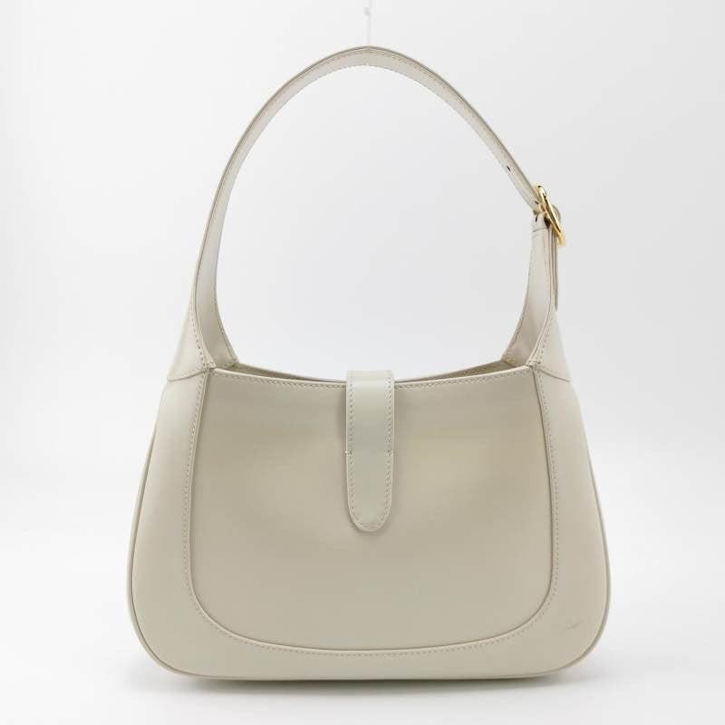 Gucci Jackie 1961 Sac en cuir blanc avec bandoulière ajustable Taille petite Excellent état - En vente à AUBERVILLIERS, FR