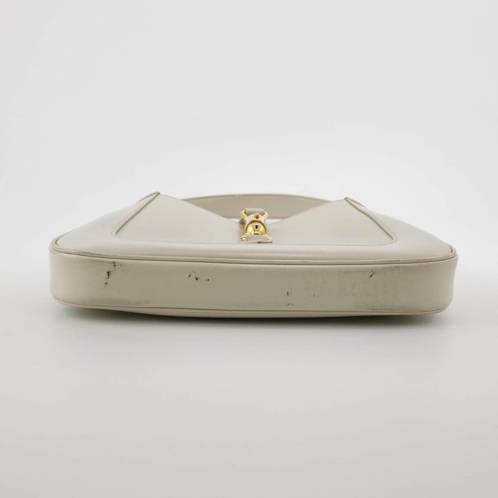 Gucci Jackie 1961 White Leather Bag with Adjustable Strap Size Small For Sale 1