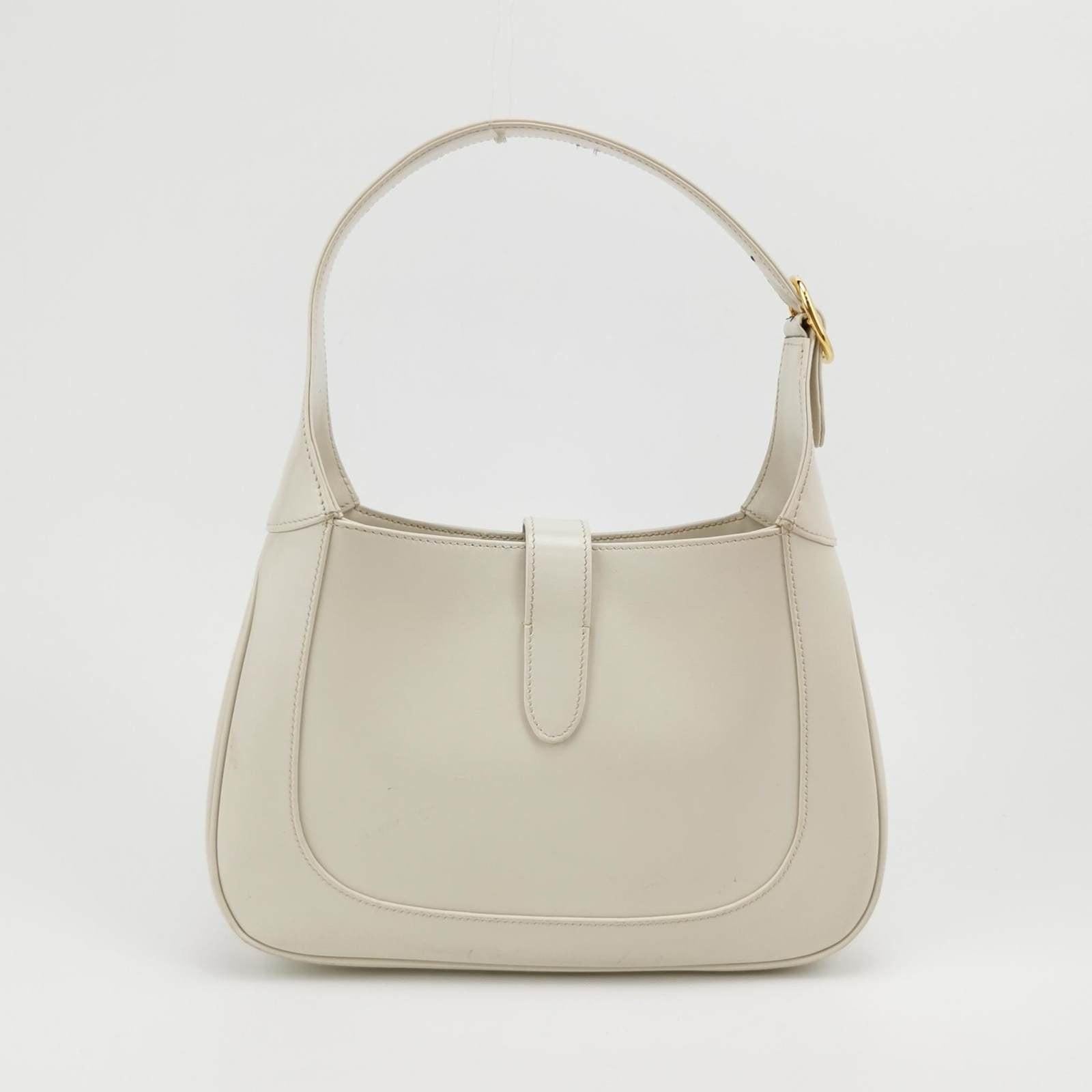 Gucci Jackie 1961 White Leather Bag with Adjustable Strap Size Small For Sale 2