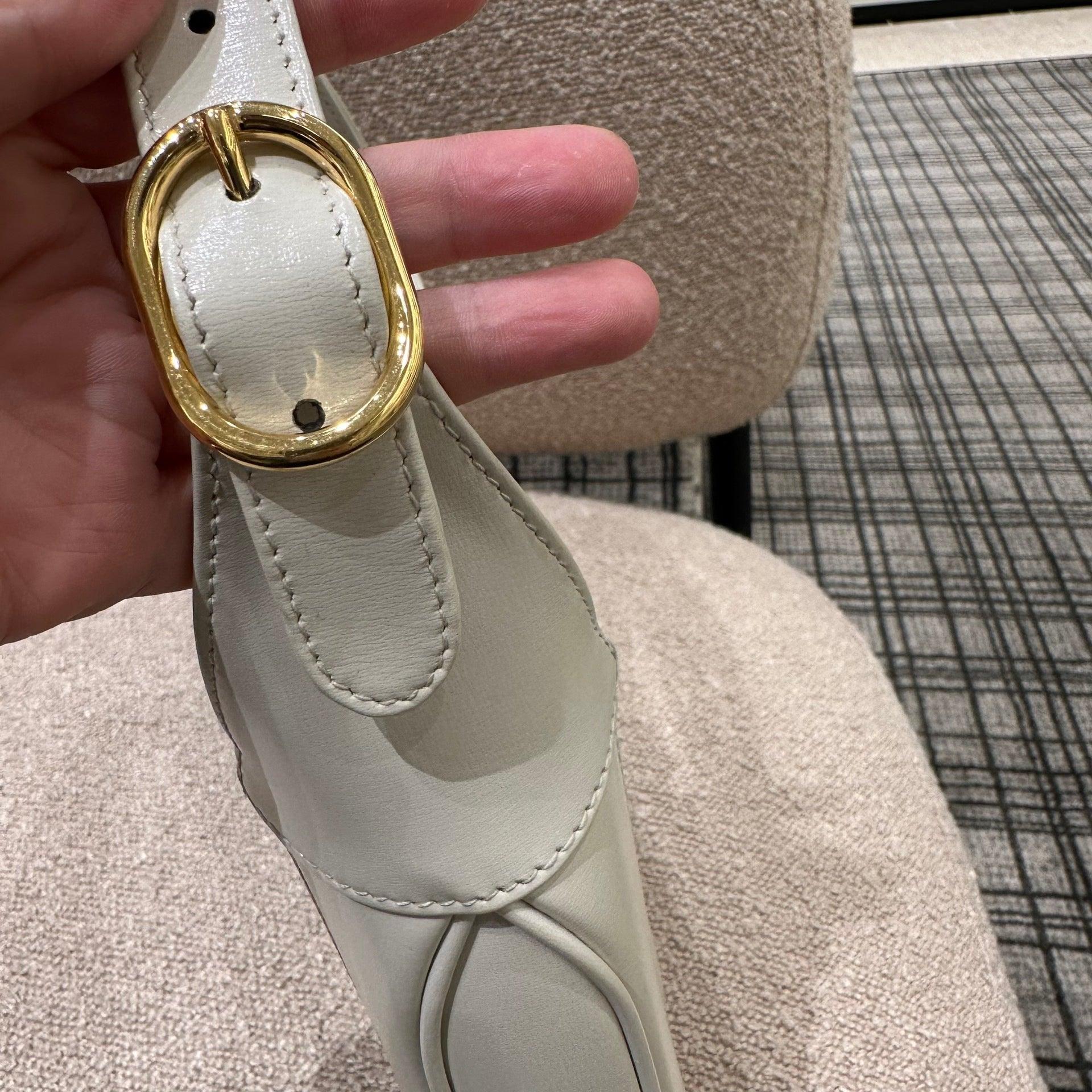 Gucci Jackie 1961 White Leather Bag with Adjustable Strap Size Small 4