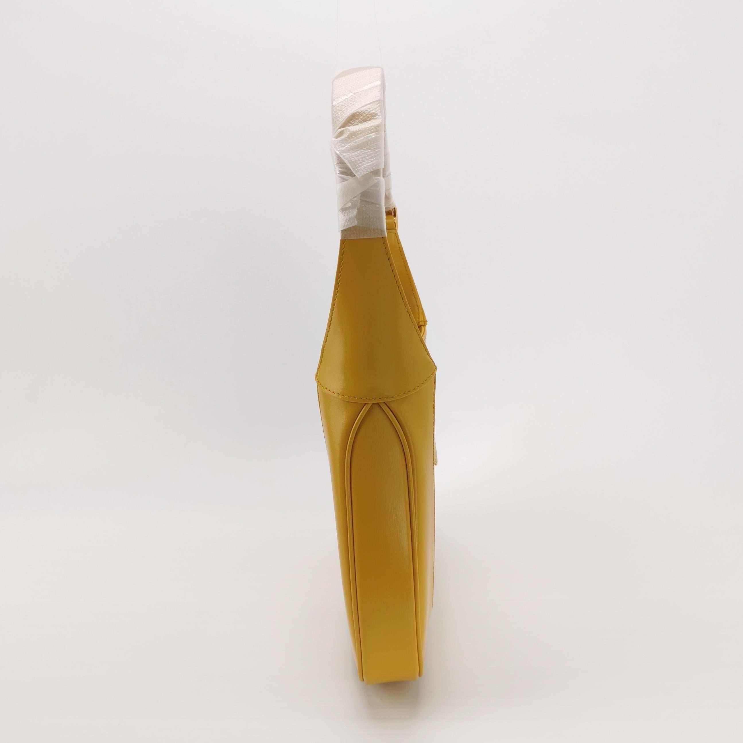 Gucci Jackie 1961 Borsa in pelle gialla Borsa a tracolla piccola con tracolla in vendita 1