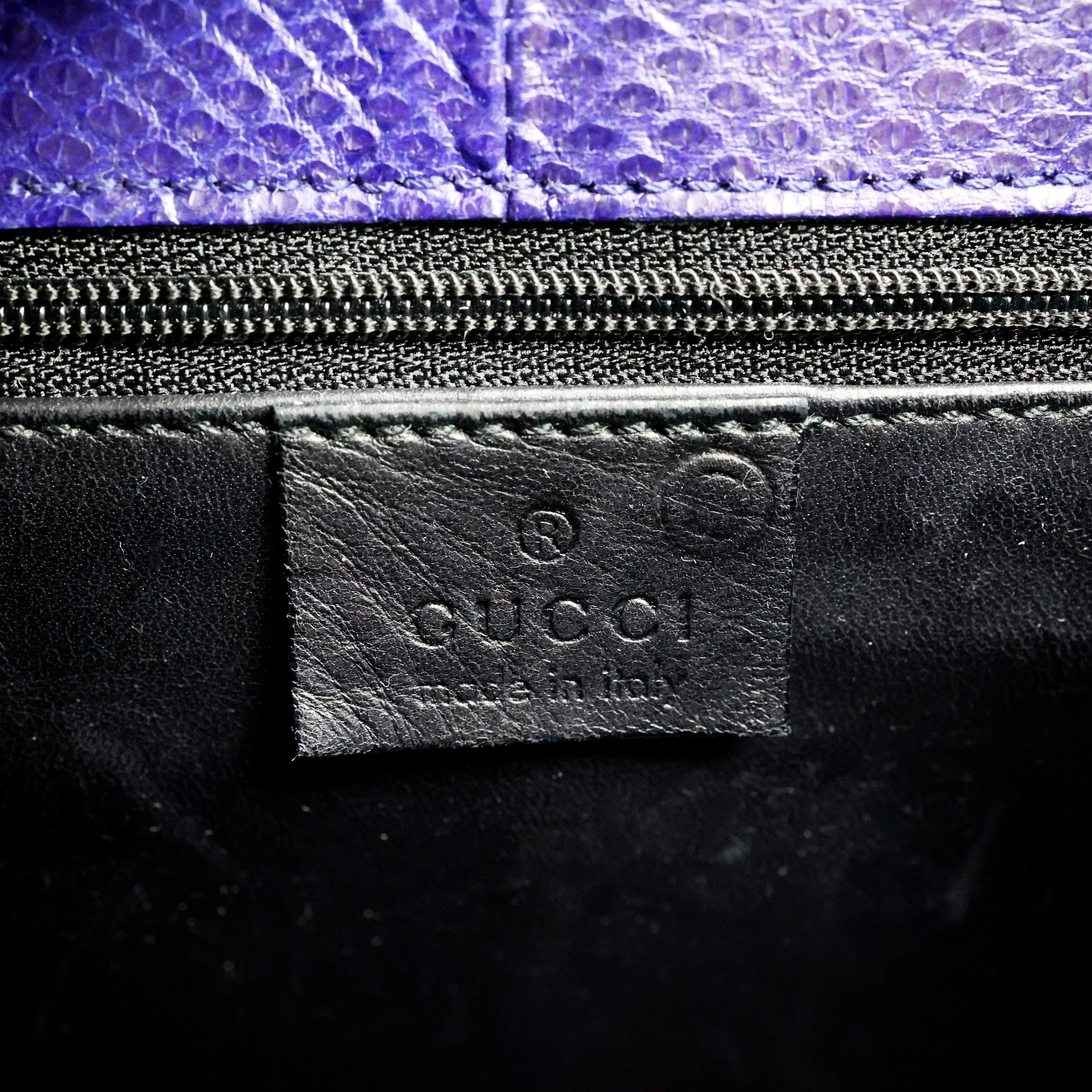 Gucci Jackie Bag in Purple Lizard Leather  2