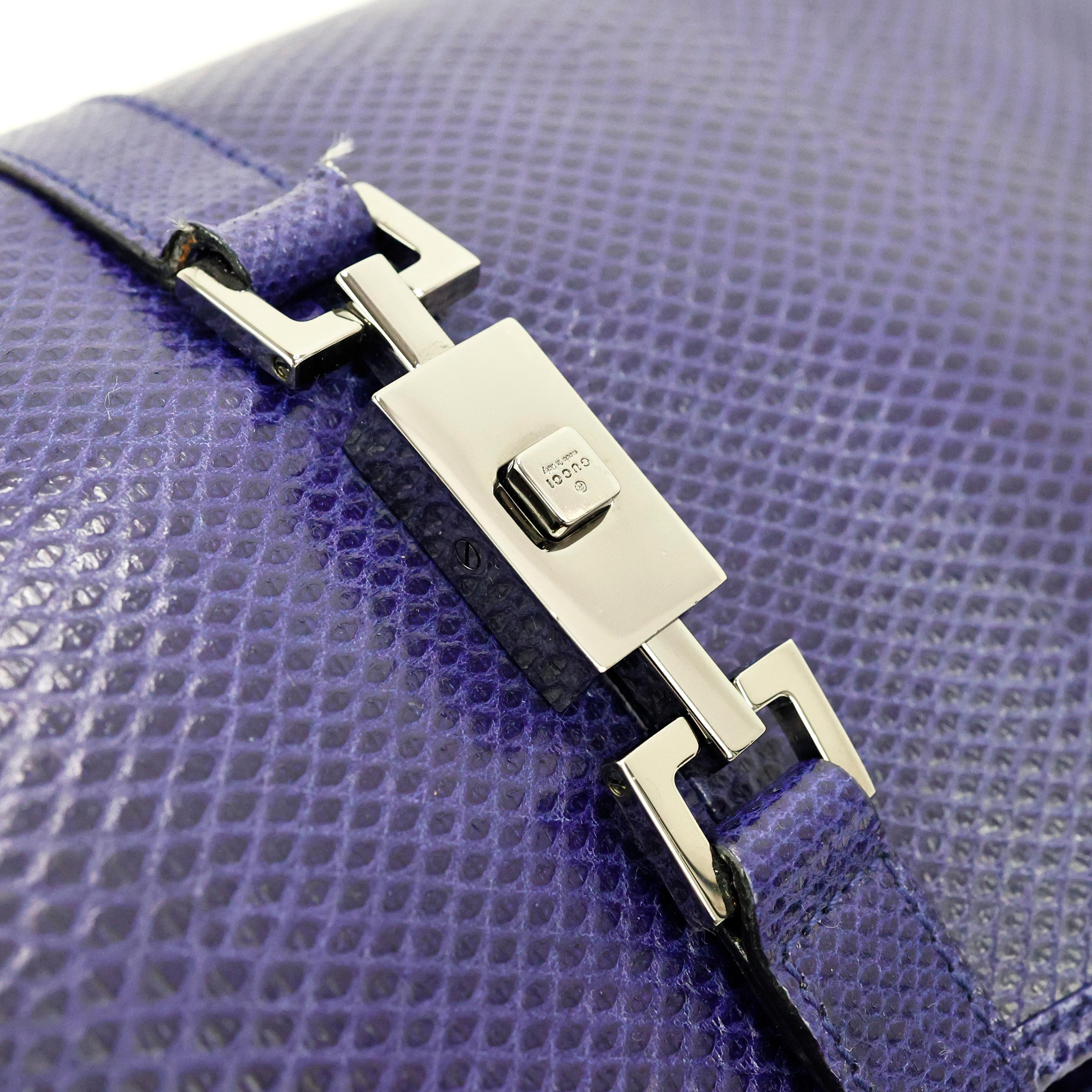Gucci Jackie Bag in Purple Lizard Leather  5