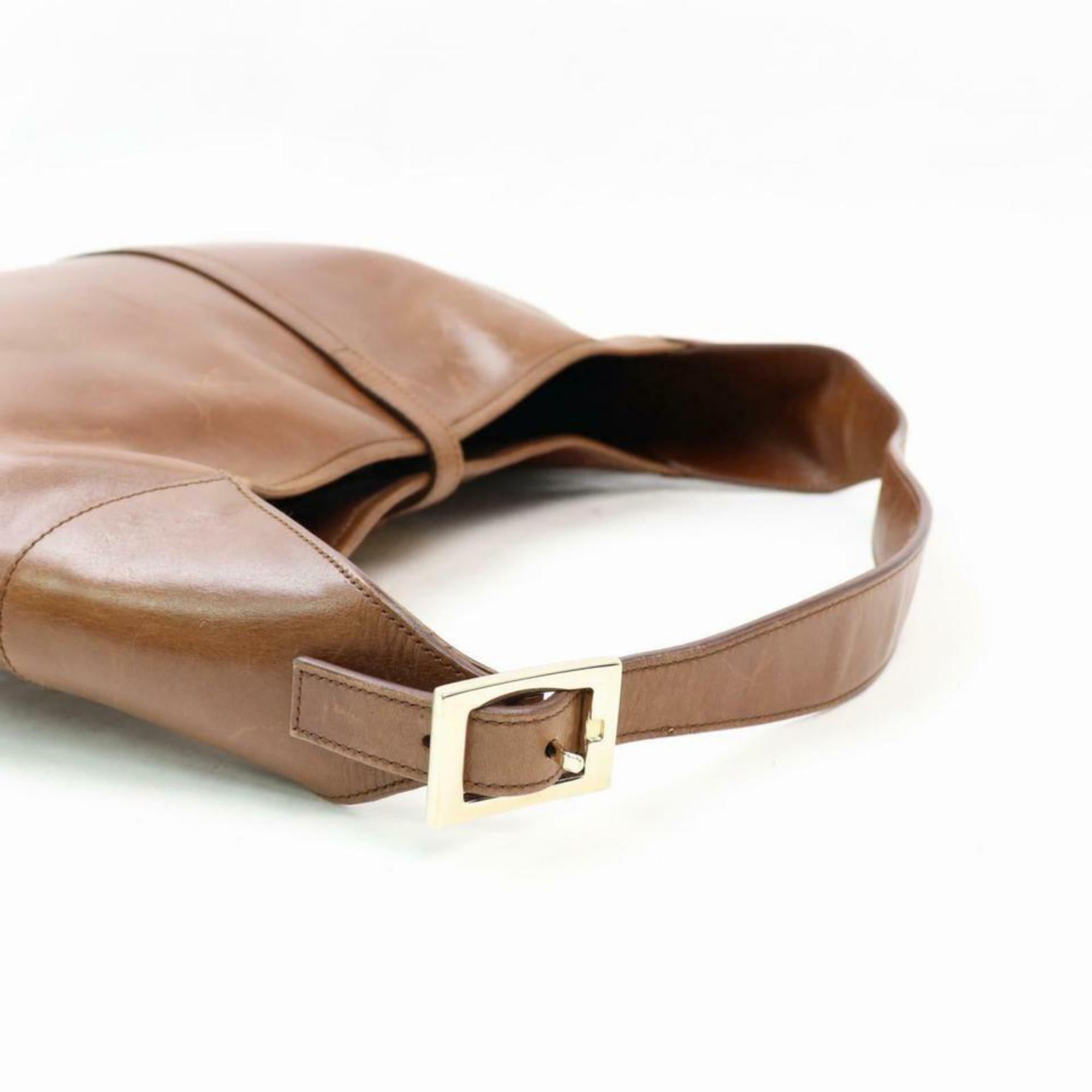 Gucci Jackie Bardot Sherry Web Hobo 870277 Brown Leather Shoulder Bag For Sale 8