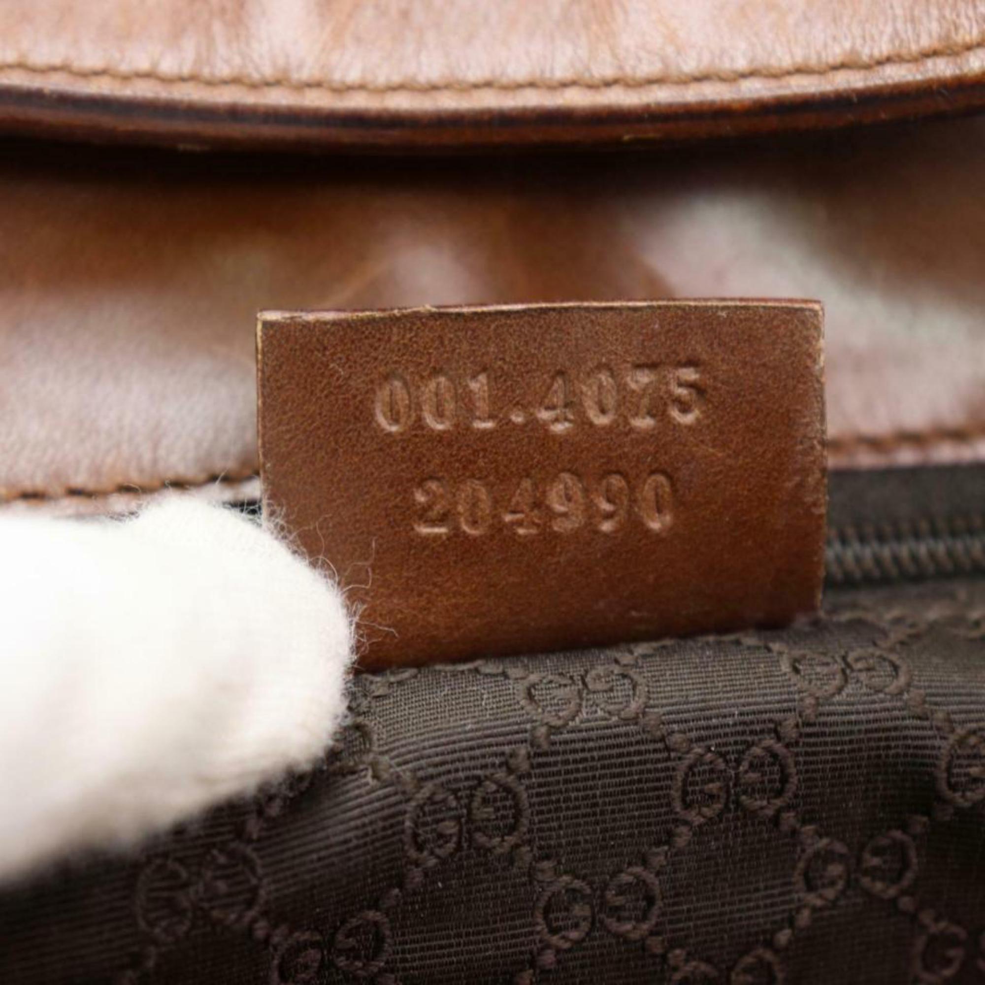 Gucci Jackie Bardot Sherry Web Hobo 870277 Brown Leather Shoulder Bag For Sale 2