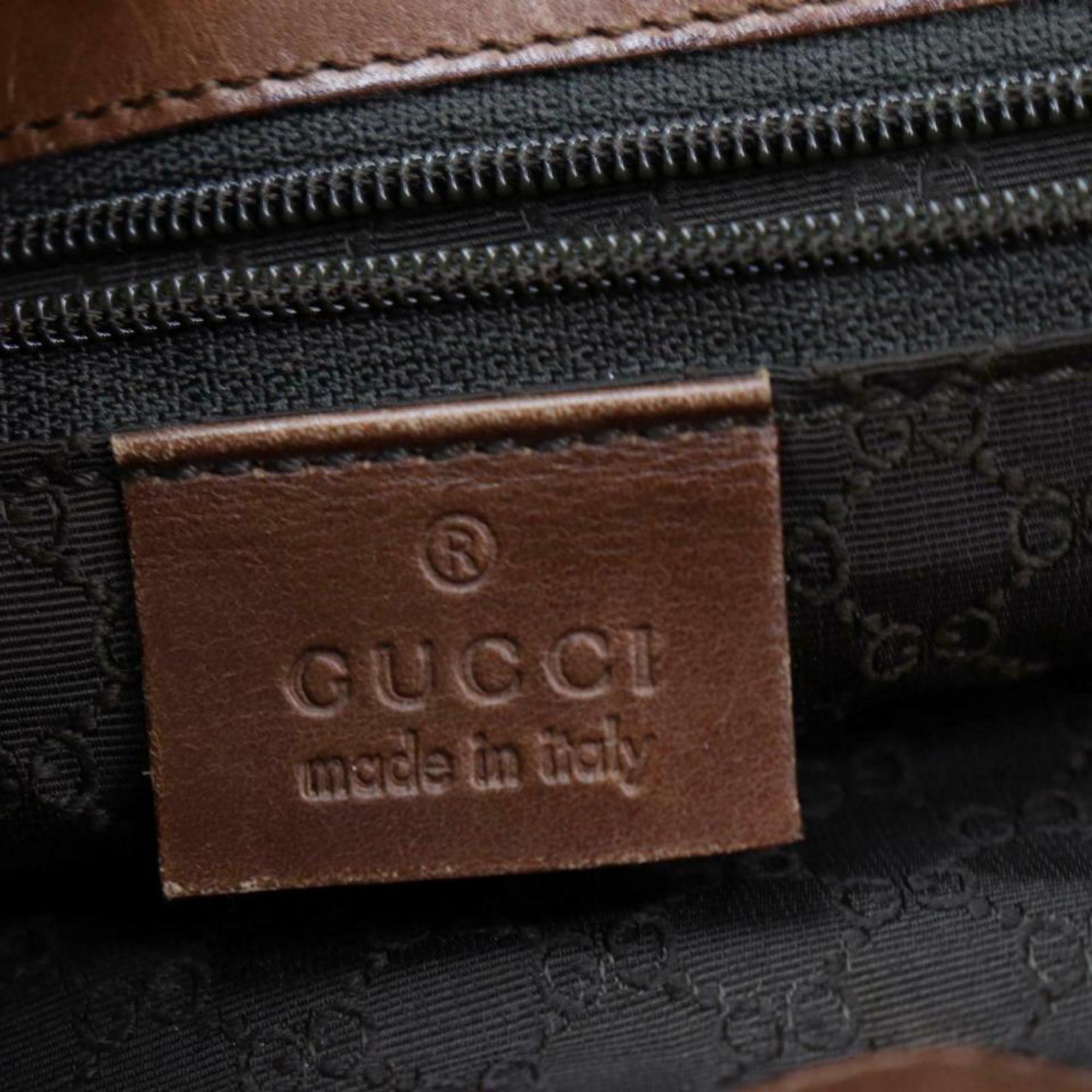 Gucci Jackie Bardot Sherry Web Hobo 870277 Brown Leather Shoulder Bag For Sale 5