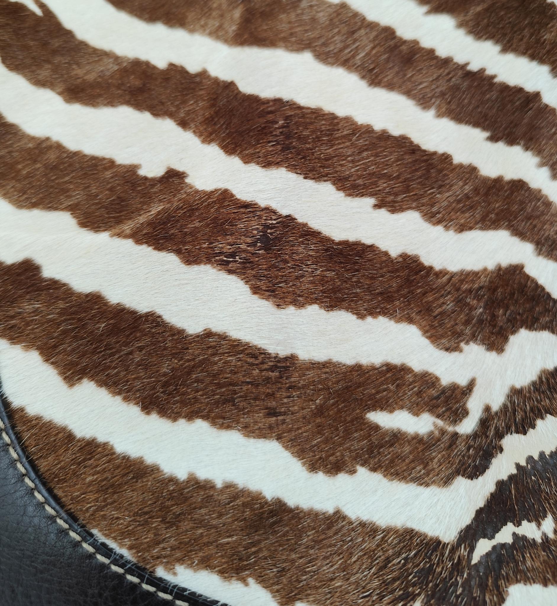 Gucci Jackie brown zebra print pony hair shoulder bag 6
