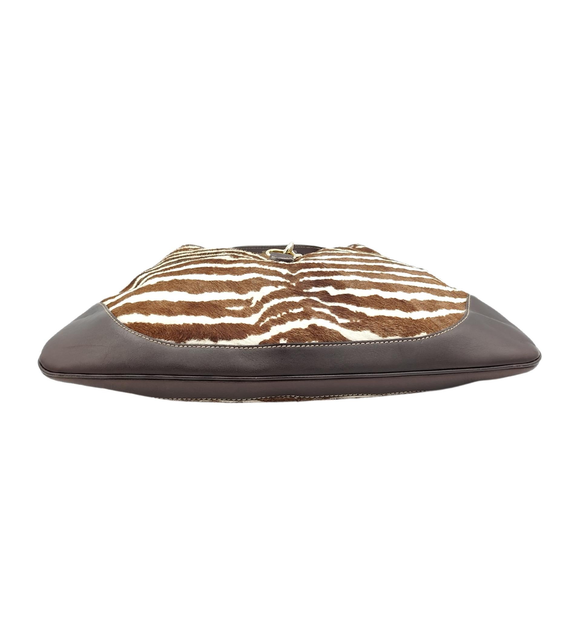 Women's or Men's Gucci Jackie brown zebra print pony hair shoulder bag