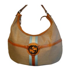 Gucci Jackie Equestrian Look Canvas Shoulder Bag GG Monogram at 1stDibs