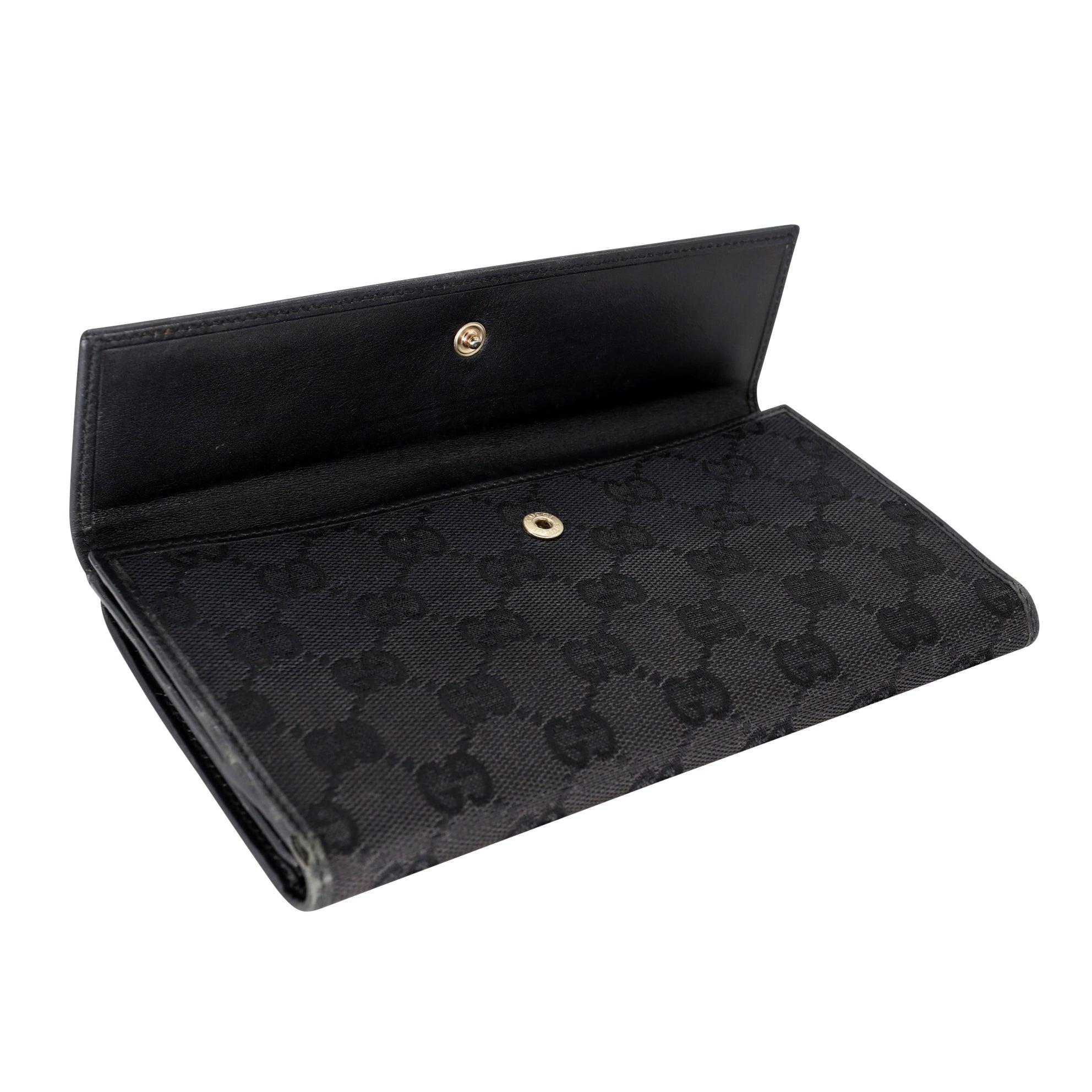 Long portefeuille Gucci Jackie GG en toile avec logo GG-W1004P-A003 en vente 3
