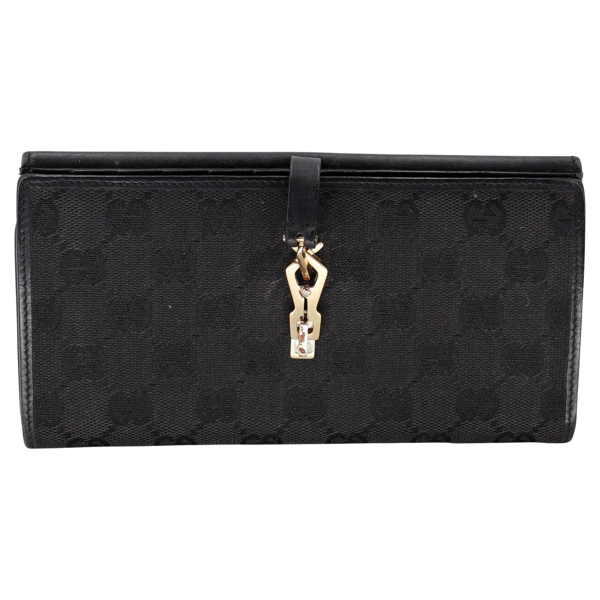 Gucci Jackie GG Logo Canvas Long Wallet GG-W1004P-A003 For Sale
