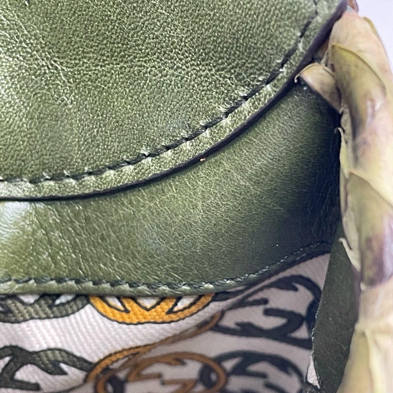 Gucci Jackie Green Python Leather Rare 7