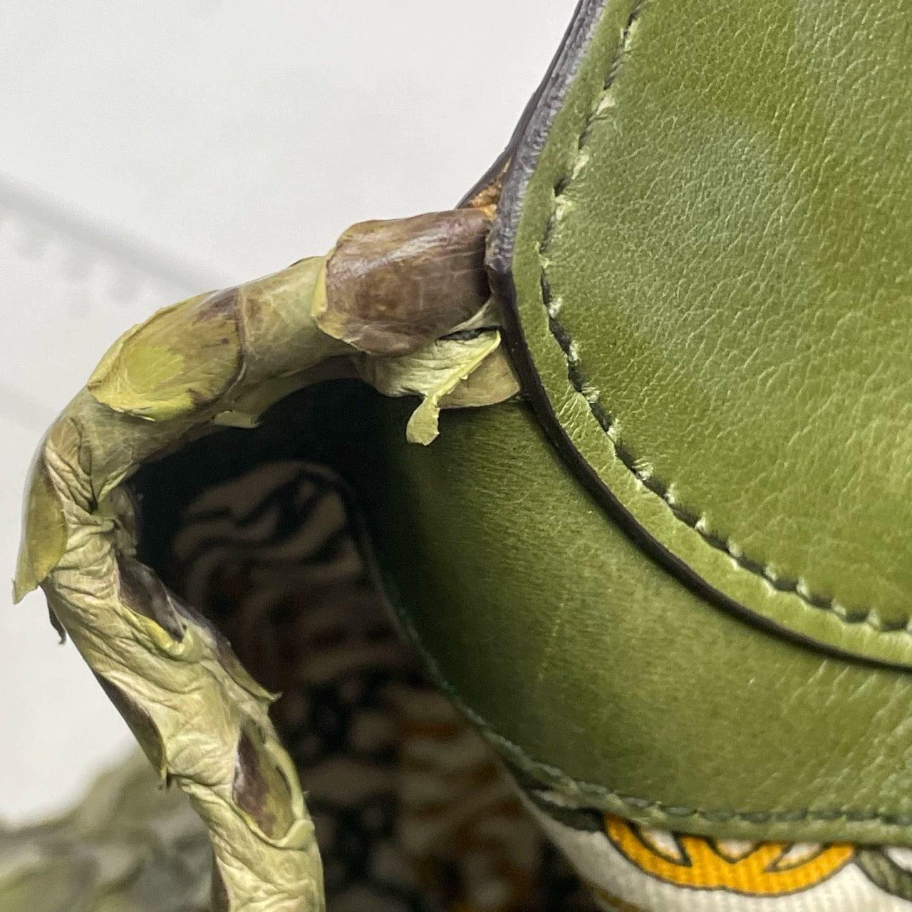 Gucci Jackie Green Python Leather Rare 9