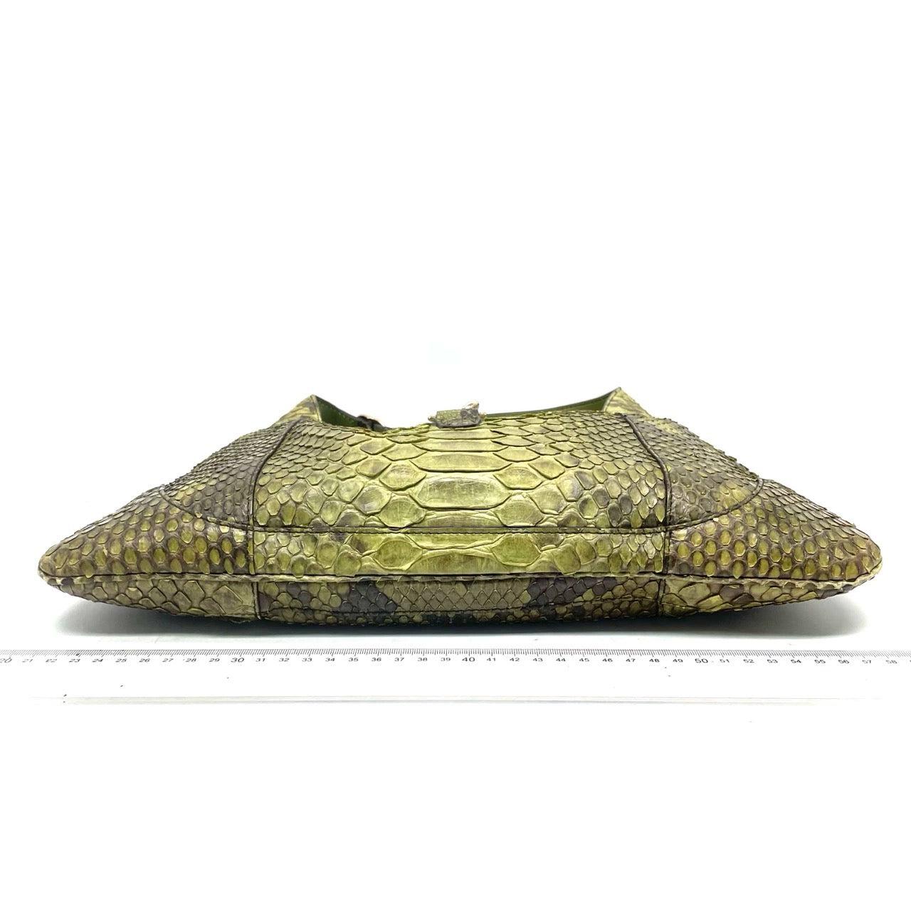 Gucci Jackie Green Python Leather Rare 11