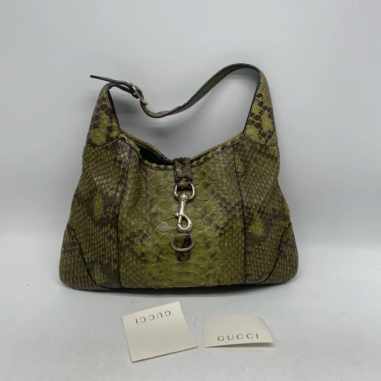Gucci Jackie Green Python Leather Rare 2