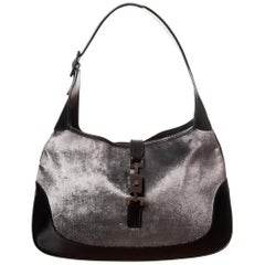 Gucci Jackie Grey Velvet Hobo Bag